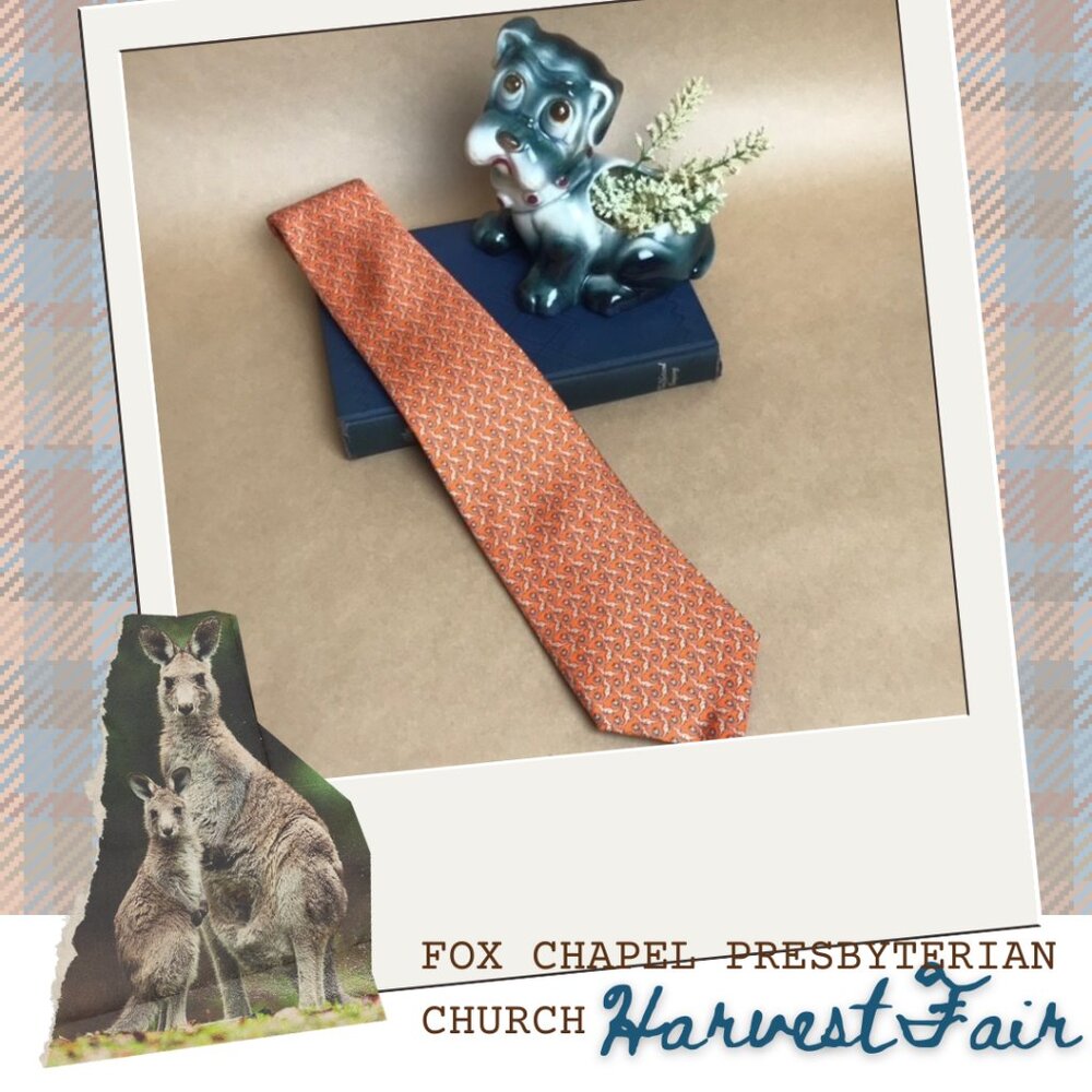 Brooks Brothers Orange Kangaroo and Butterfly Tie